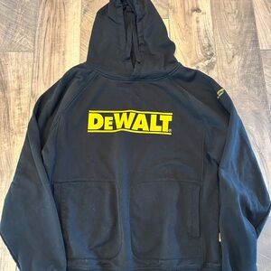 DeWalt Mens Size XL Hoodie Hooded Pullover Sweatshirt Black Yellow Gold
